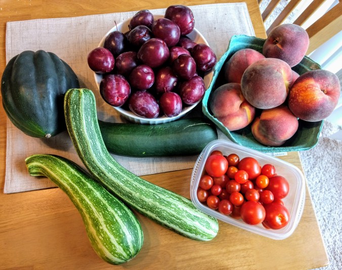 late summer fruit and vegetable harvest