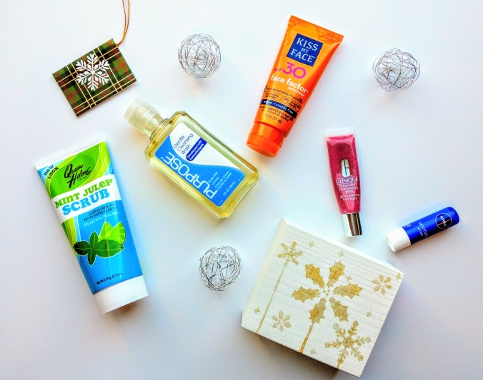 Day time skincare, Queen Helene, Purpose, Kiss My Face, Nivea, Clinique